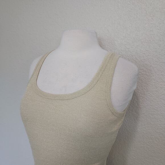 Victoria's Secret Metallic Gold Racerback Tee Size Medium - Picture 5 of 11